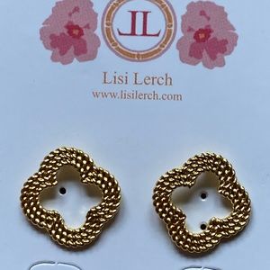 Lisi Lerch gold brynne stud looks like a faux van cleef